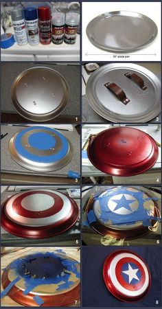 various pictures of captain america plates and pans