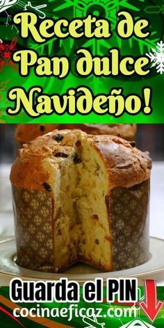 the cover of a recipe for christmas muffins, with an advertisement in spanish