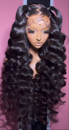 Cute Wig Styles, Lace Wigs Styles, Frontal Wig Hairstyles, Birthday Hairstyles, Wig Styling, Quick Weave Hairstyles, Protective Hairstyles Braids, Frontal Hairstyles, Pretty Braided Hairstyles