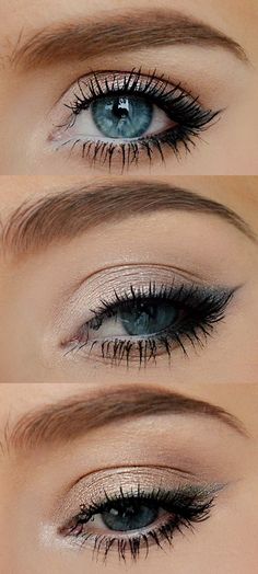 Makeup Dinner Hair, Subtle Eye Makeup, Blue Eyes Pop, Alat Makeup, Winged Eye, Makeup Easy, Easy Makeup Tutorial