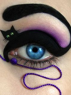 Crazy Eye Makeup, Fantasy Make-up, Makeup Illustration, Purple Stuff, Halloween Eye Makeup, Cat Eye Makeup, Smink Inspiration, Crazy Eyes