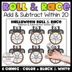 halloween roll and race game for kids