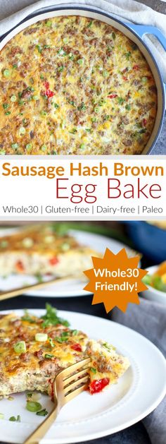 sausage hash browns egg bake with whole 30 gluen - free dairyfree pale