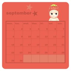 a calendar for the month of november with a stuffed animal on it's side