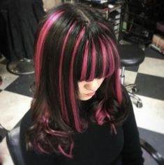 Black And Pink Hair, Pink And Black Hair, Hair Streaks, Alternative Hair, Dye My Hair, Hair Inspiration Color, Cut My Hair, Hair Inspo Color, Grunge Hair