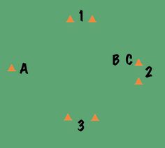 three triangles are arranged in the same pattern