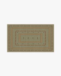 a beige and brown rug with squares on it