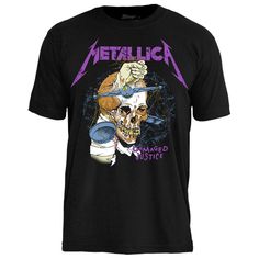 metallicica t - shirt with an image of a skeleton holding a hammer