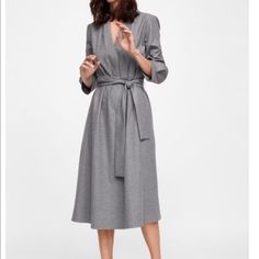 Nwt Pleated Midi Dress Pleated Midi Dress, Zara Dresses, Xl Dress, Zara Women, Gray Color, Colorful Dresses, Girl Outfits, Midi Dress, Zara