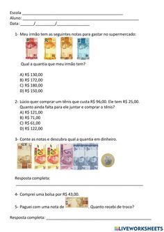 the spanish language worksheet for students to practice money and finance skills in their classroom