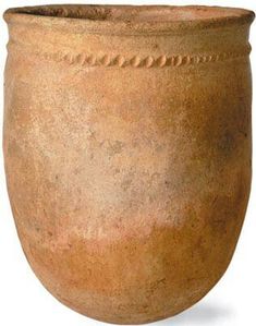 an old clay pot is shown on a white background for use as a planter