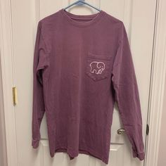 Pocket On Upper Left Shoulder, Never Worn Ivory Ella Shirts, Ivory Ella, Long Sleeve Tee, Color Purple, Long Sleeve Tees, Womens Tops, Tops & Tees, Purple, Long Sleeve