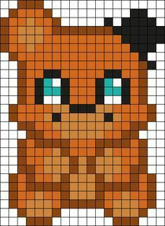 an animal made out of squares with blue eyes