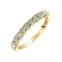 Time to celebrate love! The Exquisite Keepsake Sweet Remembrance 1/10 Carat T.W. Certified Diamond Anniversary Band is the perfect way to say "I love you always and forever." Crafted in 10k yellow gold, this ring features 13 round-cut, pave-set diamonds (I, I2-I3) forming a beautiful interwoven design that truly creates a lasting impression. Feel loved forever in this Keepsake Diamond Anniversary Band. This stunning ladies band makes a beautiful gift for yourself or a loved one for any occasion. Diamond Anniversary Bands, Feel Loved, Diamond Anniversary, Anniversary Bands, Time To Celebrate, Say I Love You, Always And Forever, Diamond Bands, Women Rings