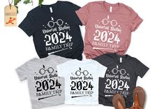 three t - shirts with harry potter sayings on them, one is for family trip