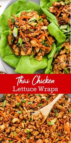 the chicken lettuce wraps are ready to be eaten