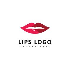 lips logo design with red lipstick on white background