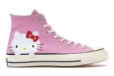 Converse Chuck Taylor All-Star 70 Hi Hello Kitty Pink - 162936C - US Pink Converse Outfit, Hello Kitty Converse, Hello Kitty Costume, Converse Collection, Egret White, Hello Kitty Shoes, Kitty Clothes, Hi Hello, Hello Kitty Clothes