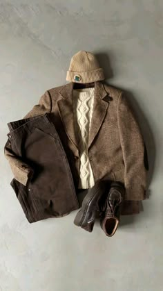 new season color 》brown🙃 Men’s New York Fashion, Grampa Core Outfits, Grandpa Outfit Men, Brown Shoes Outfit, Grandpa Fashion, Grandpa Outfit, Grandpa Style, Grandpa Core, Grunge Outfit