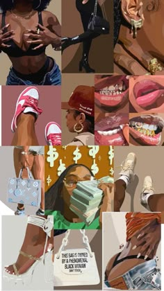 a collage of photos with different types of women