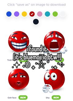 an image of some red balls with different expressions on them and the words, it's