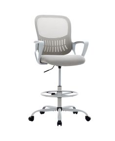 an office chair with wheels on the back and seat upholstered to it's base