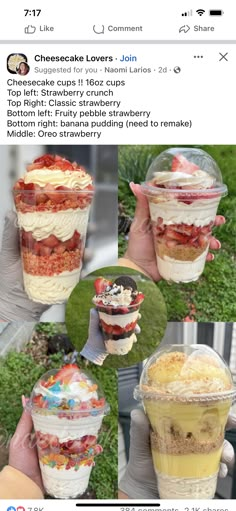 an image of some food in a cup on the screen and another photo of someone holding it