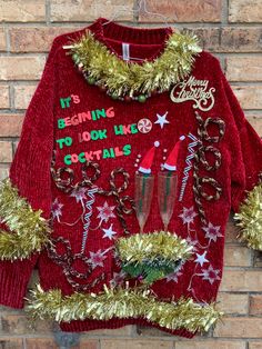 Red tacky Christmas Sweater any size Avaliable Diy Ugly Xmas Sweater, Ugliest Christmas Sweater, Elf Ugly Christmas Sweater, Ugliest Christmas Sweater Ever, Best Ugly Christmas Sweater, Diy Ugly Christmas Sweater, Tacky Christmas Sweater, Ugly Xmas Sweater, Tacky Christmas