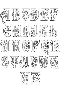 an old english alphabet with capital letters