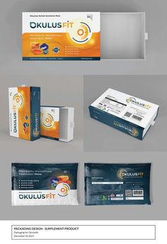 the packaging design for an electronic device is shown in three different stages, including two boxes and