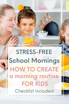 Look forward to stress free school mornings with kids. Learn how to create an easy morning routine for kids for school that works, including a morning routine checklist for kids! After School Routine For Kids, After School Activities For Kids, Morning Routine For Kids, Routine For Kids, Working Mom Routine, Morning Routine Kids, Mom Routine, Social Skills For Kids, School Morning