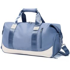 Sports Gym Bag, Travel Duffel Bag with Wet Pocket & Shoes Compartment Weekender Bag for Women and Men Size: 18.5x10x8.5.  Color: Blue.  Gender: unisex.  Age Group: adult. Functional Blue Travel Bag For Outdoor Activities, Blue Large Capacity Sporty Shoulder Bag, Blue Sporty Gym Bag For Sports, Blue Sporty Shoulder Bag With Large Capacity, Navy Sporty Bag With Zipper Closure, Sporty Navy Bag With Zipper Closure, Blue Large Capacity Gym Bag, Functional Blue Sports Shoulder Bag, Sporty Navy Bags For Outdoor Activities