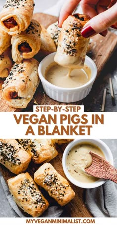 vegan pigs in a blanket with dipping sauce