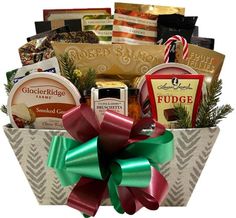 a basket filled with lots of different types of food