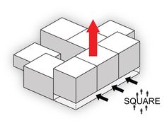 the diagram shows how to install square brackets on an object with two arrows pointing towards each other