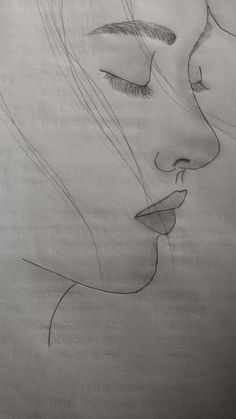 a pencil drawing of a woman's face