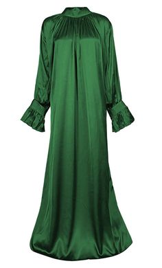 Women's Beautiful Green Satin Abaya With Pockets Abaya With Pockets, Satin Abaya, Modest Abaya, Sleeves With Cuffs, Great Falls, Green Satin, Full Sleeves, Premium Fabric, Full Sleeve