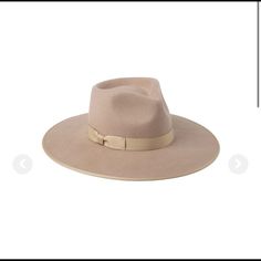 “Zulu” Wool Rancher Hat In Sand. Nwt Wool Fedora Hat, Rancher Hat, Lack Of Color, Wool Fedora, Halo Style, Bow Ribbon, Crown Design, Wearing A Hat, Zulu