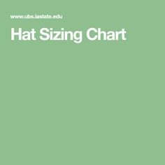 the words hat sizing chart are in white letters on a green background with an image of