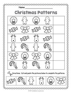 christmas pattern worksheet for kids