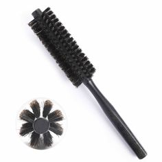 Name: Boar Bristle Round Brush Color: Black Material: Boar Bristle & Natural Wood Product Dimensions: 3.2cm x 3.2cm x 21cm (1.26in x 1.26in x 8.26in) Quantity: 1 piece EASY TO USE - The size of boar bristle hair brush is approximately 3.2cm x 3.2cm x 21cm(1.3in x 1.3in x 8.3in),The lightweight and non-slip wooden handle provides ease and comfort while holding and spinning the brush. QUALITY CONSTRUCTION - The soft bristle hair brush is made with natural boar bristles and wood.Circle brush is built to last, ensuring long-term use and salon-like results every time you style your hair. NATURAL SEBUM DISTRIBUTION - The soft boar bristles on brush will distribute sebum evenly throughout your hair strands. This natural oil produced by the scalp helps to enhance the shine and smoothness of your c Short Fine Hair, Bristle Hair Brush, Boar Bristle Hair Brush, Round Hair Brush, Short Hairstyles Fine, Beard Brush, Hair Strands, Hair Volume, Styling Brush