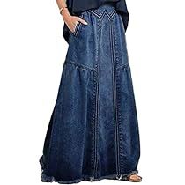 White Keds, Maxi Denim Skirt, Long Jean Skirt, Denim Projects, Trendy Jackets, Distressed Denim Skirt, Stylish Skirts, Denim Skirt Women, Work Skirts