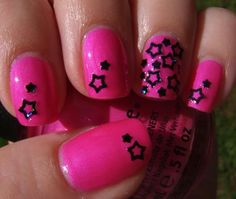 Nails Pink And Black, Nails Design Pink, Pink And Black Nails, Pink Black Nails, Pink Nail Designs, Nails Pink, Black Polish