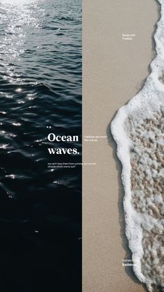 two different views of the ocean and sand