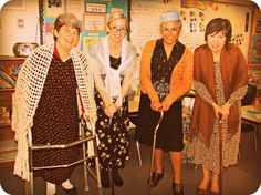 We dressed up like we were 100 years old! Both us and the kiddos loved it! Those whippersnappers had some funny responses! Funny Responses, Old Outfits, Clubbing Aesthetic, Dress Up Day, School Dress, Dinner Healthy, School Dresses