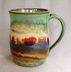 a coffee mug with an artistic design on the bottom and inside is featured in this article