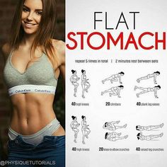 a woman is showing how to do a flat stomach