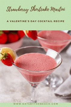 strawberry shortcake martini is a valentine's day cocktail recipe