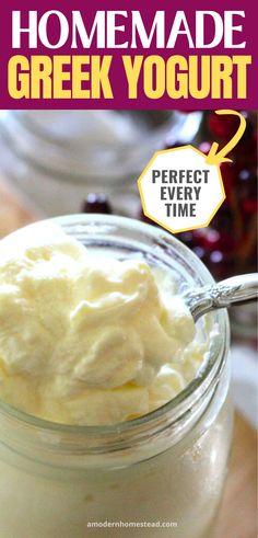 homemade greek yogurt recipe in a jar