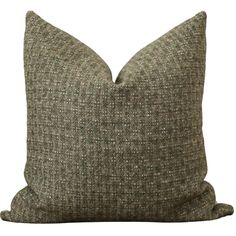 a gray and black pillow on a white background